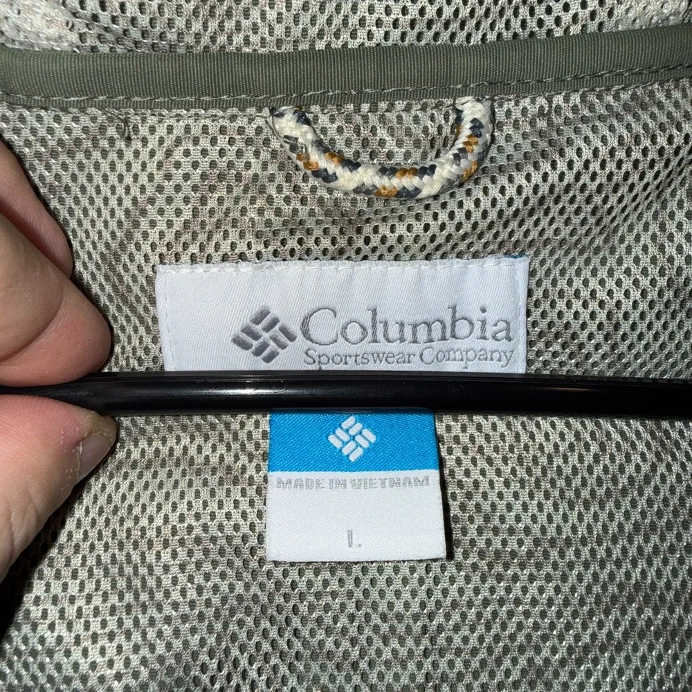 Columbia Sportswear Pullover Hooded Anorak Jacket Green Tan Women's Size‎ Large